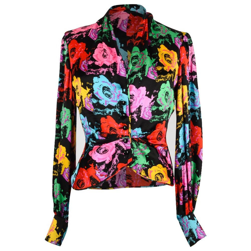 Emanuel Ungaro Vintage Blouse Floral Print Top fits 6